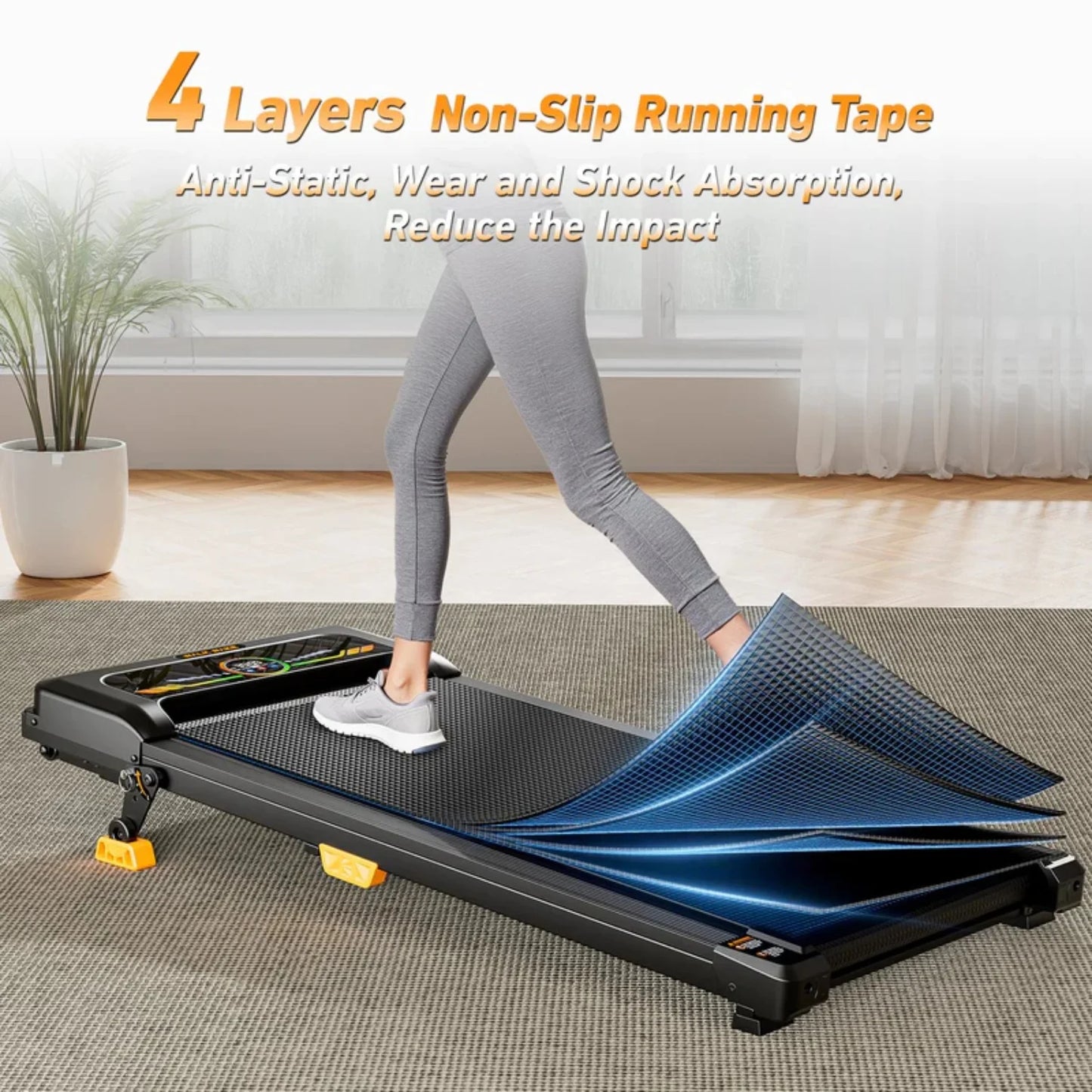 Portable Incline Walking Pad Under‑Desk Treadmill 2.5HP