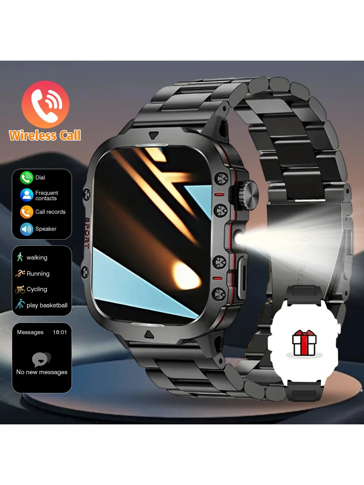 Men's Bluetooth Smart Watch Multi-Sport Fitness
