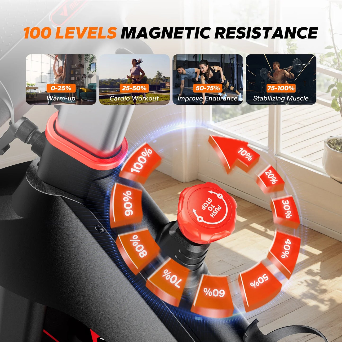 Magnetic Indoor Cycling Bike with Smart App