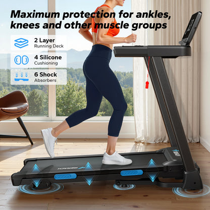 Foldable Incline Treadmill with Bluetooth