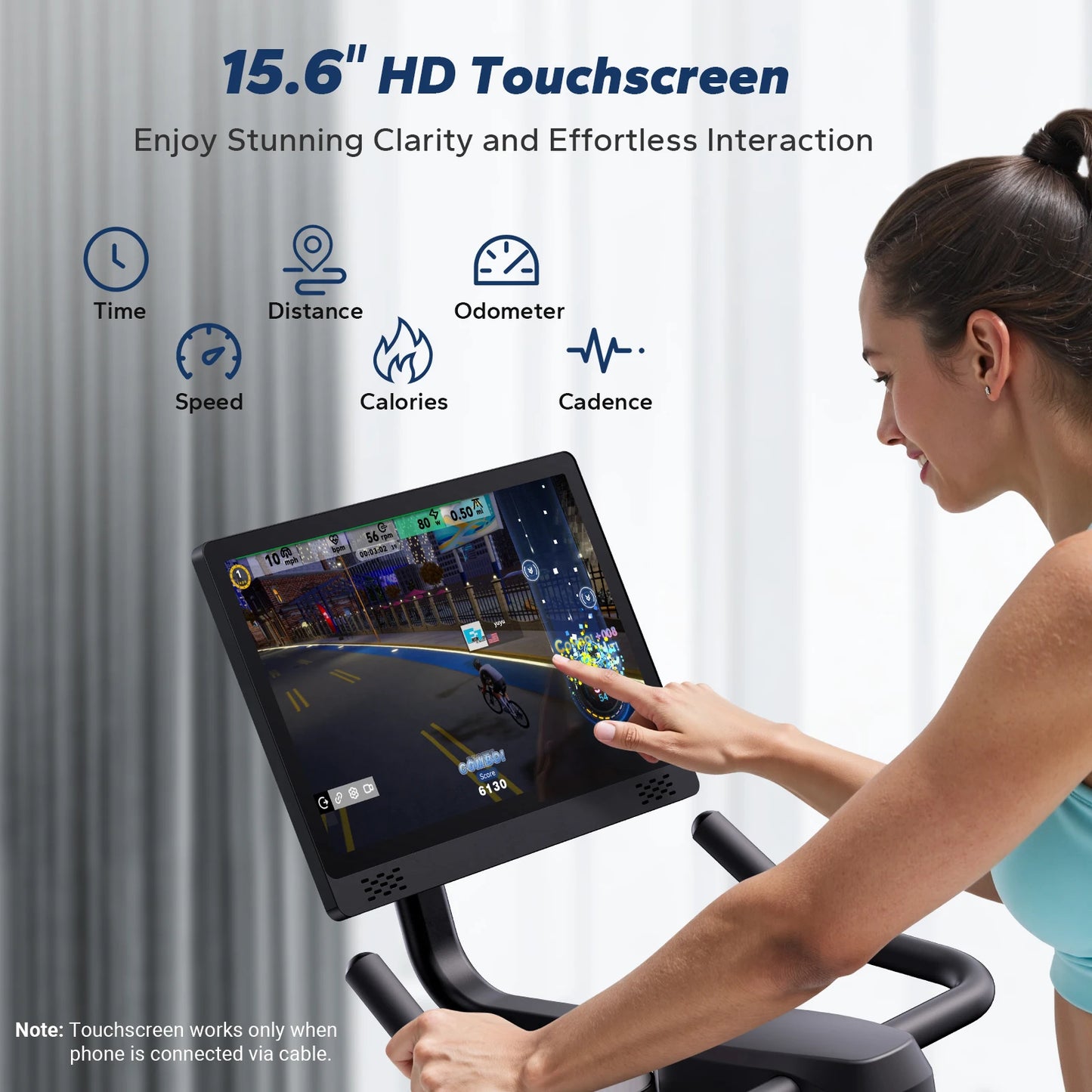 Magnetic Stationary Exercise Bike with HD Touchscreen