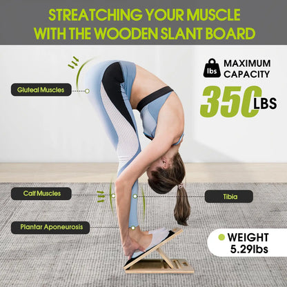 Squat Incline Stretch Board for Calf Stretching Wood Wedge