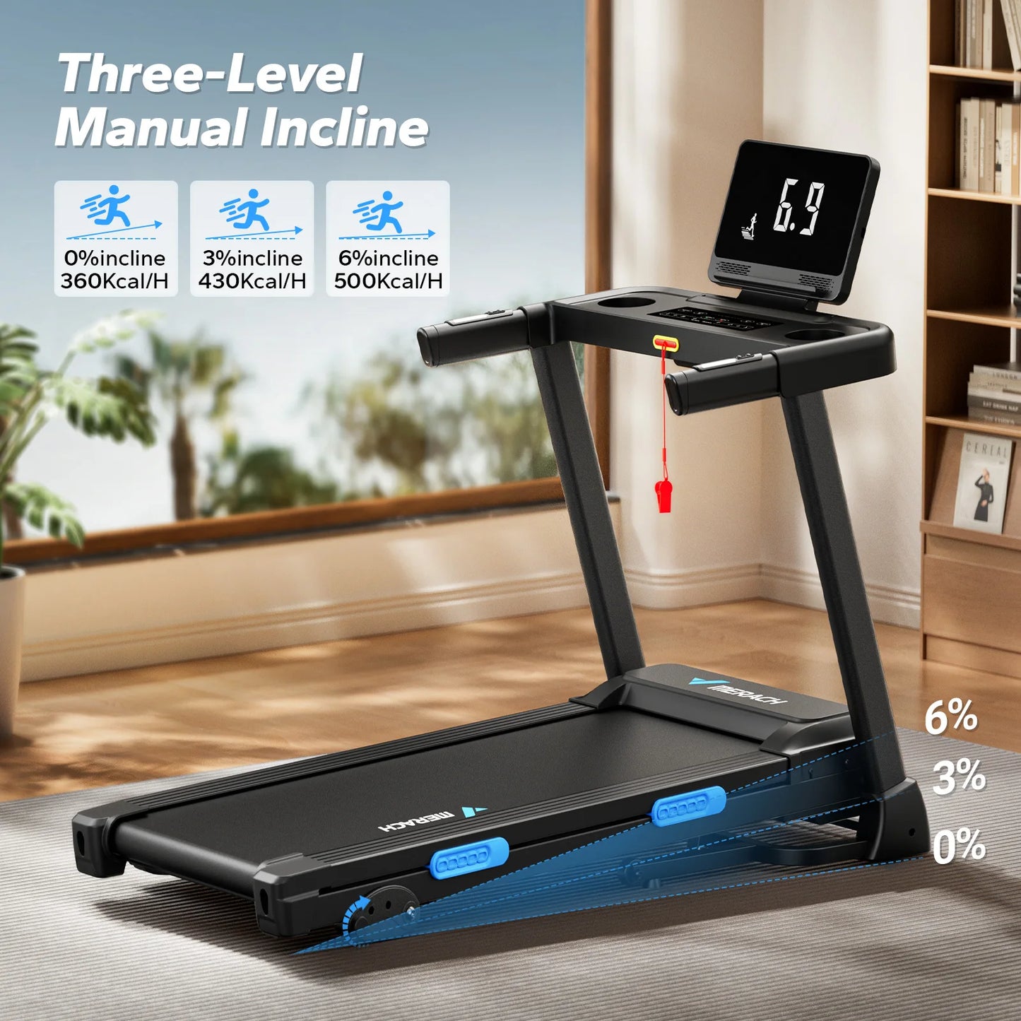 Foldable Incline Treadmill with Bluetooth