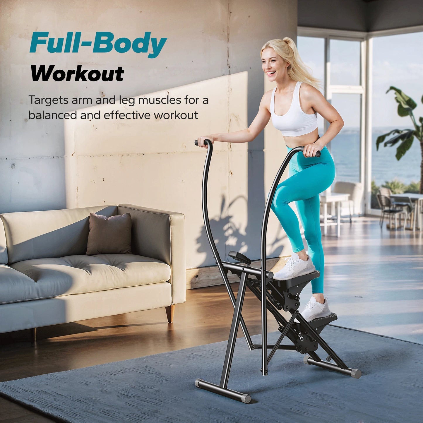 Compact Folding Stair Stepper for Full‑Body Workouts