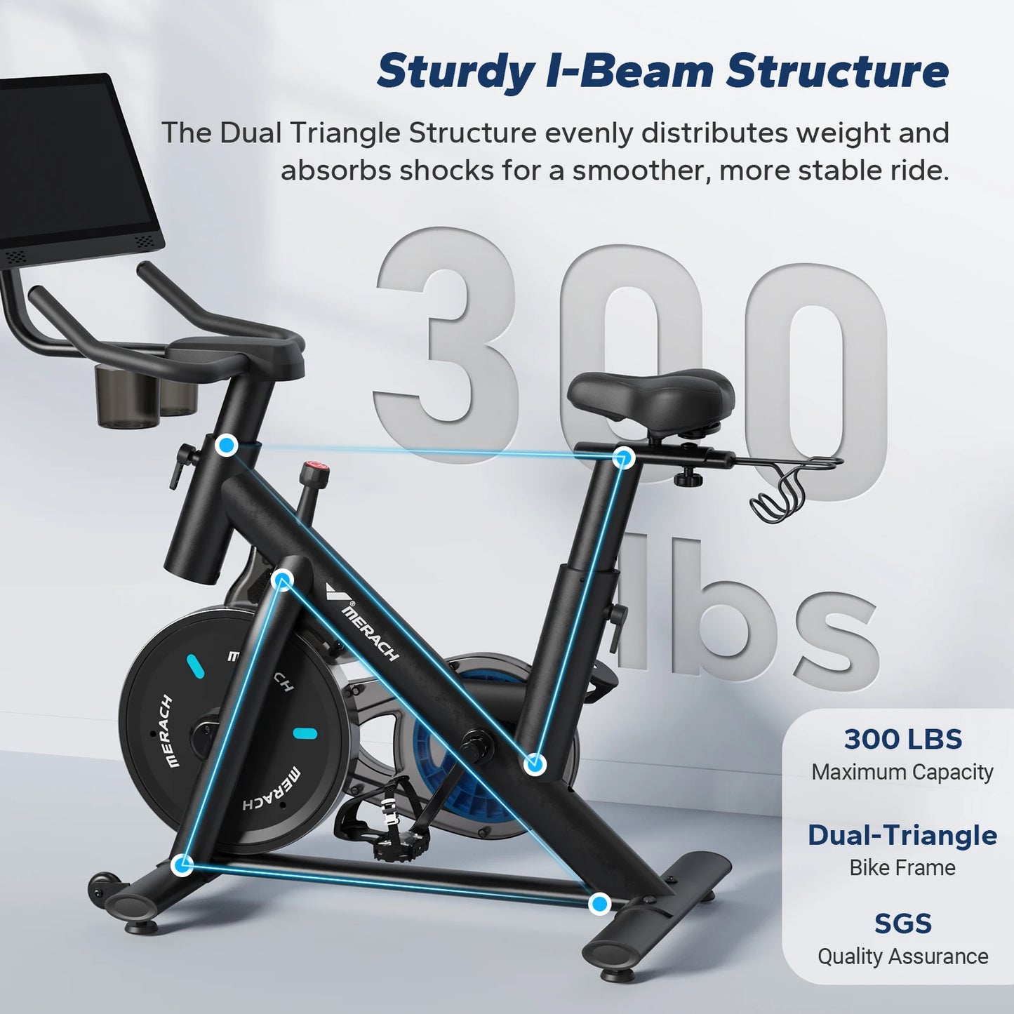 Magnetic Stationary Exercise Bike with HD Touchscreen