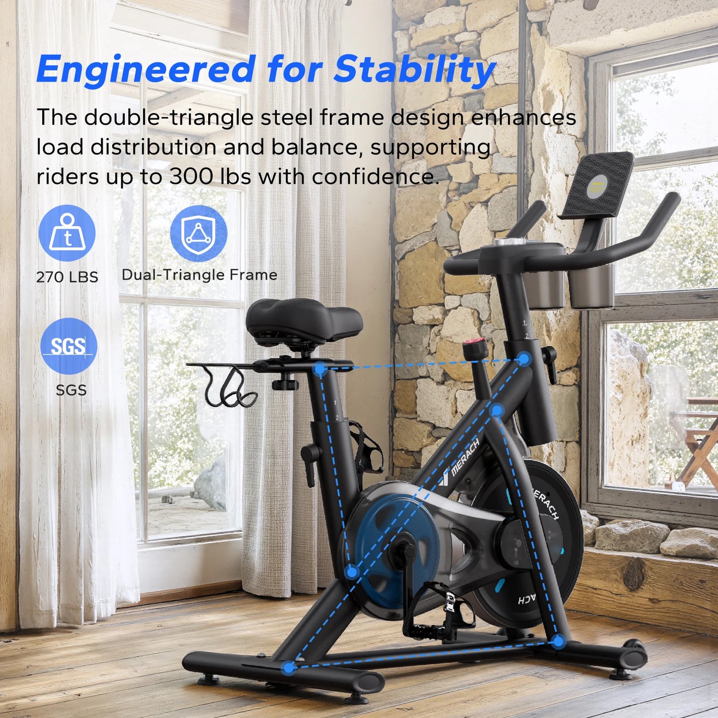 Magnetic Bluetooth Stationary Bike for Indoor Cycling