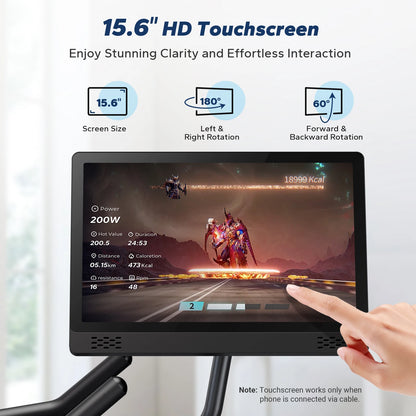 Magnetic Stationary Exercise Bike with HD Touchscreen