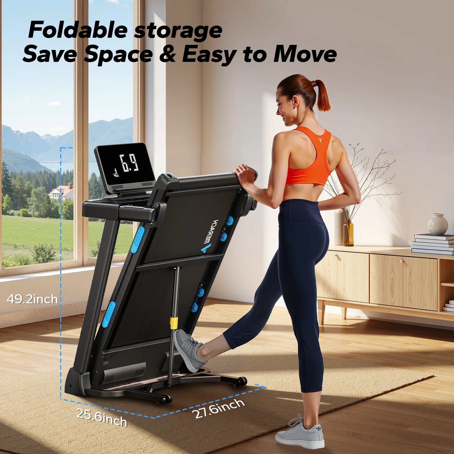 Foldable Incline Treadmill with Bluetooth