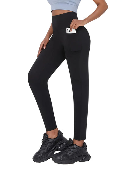 Women’s Plus Size High-Waisted Black Yoga Leggings
