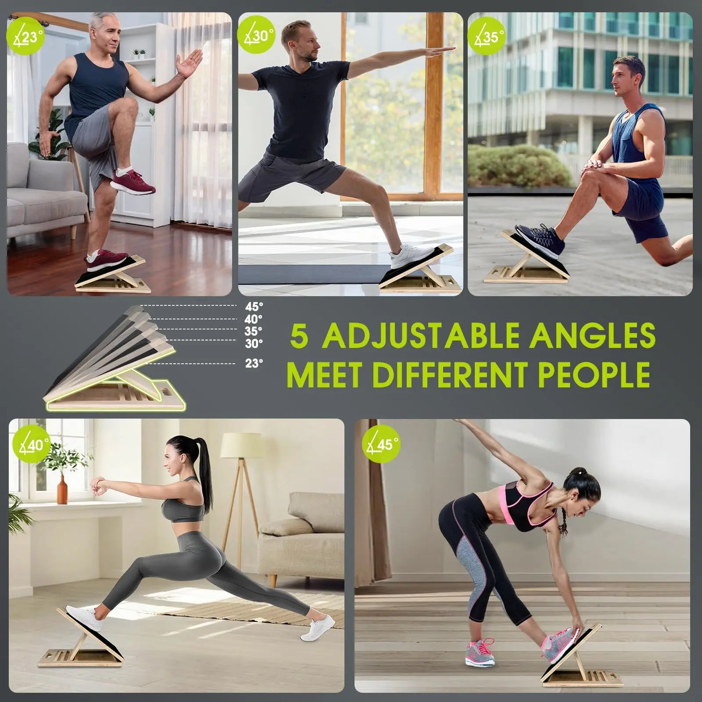Squat Incline Stretch Board for Calf Stretching Wood Wedge