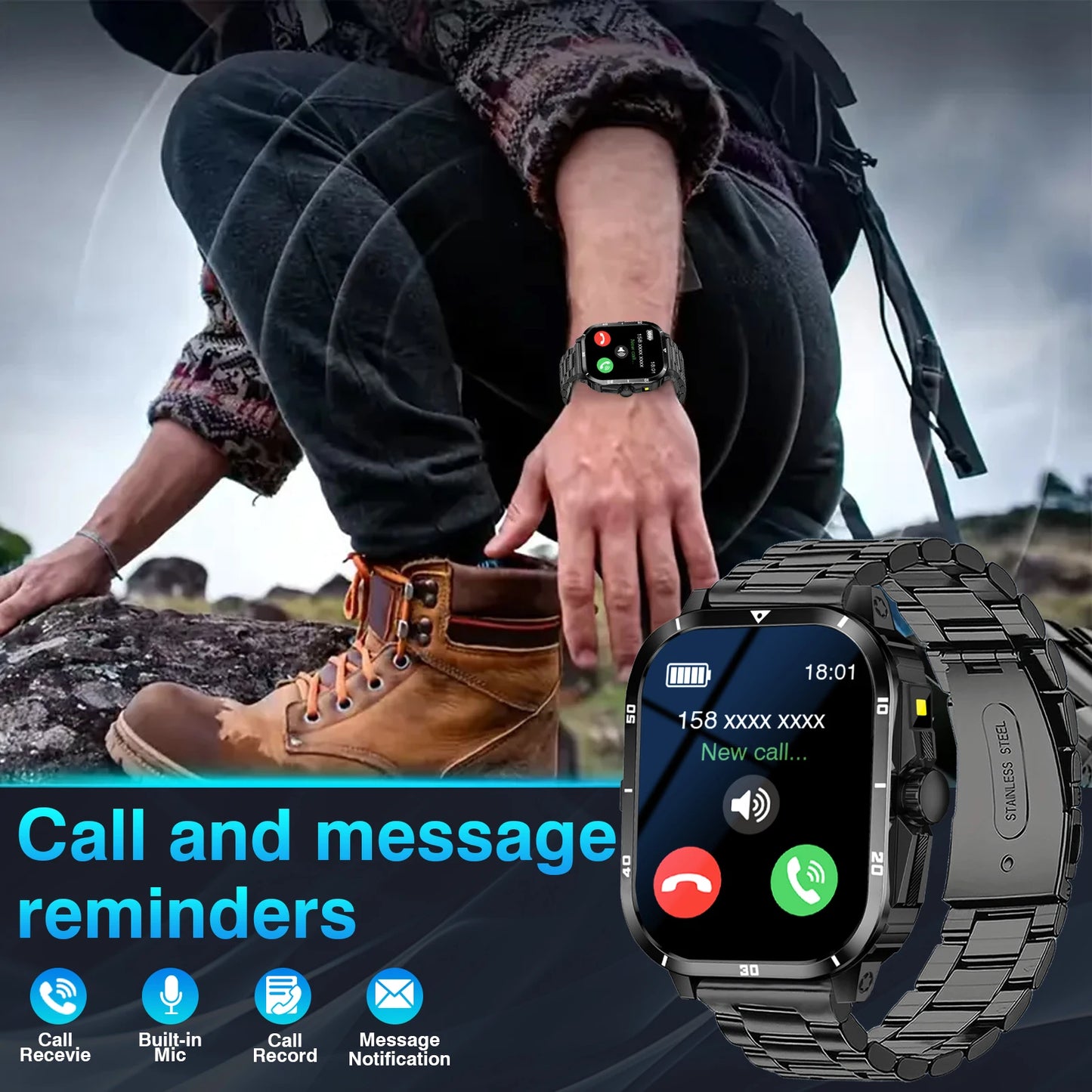 Smart Watch with Step/Calorie Tracking and Weather Display