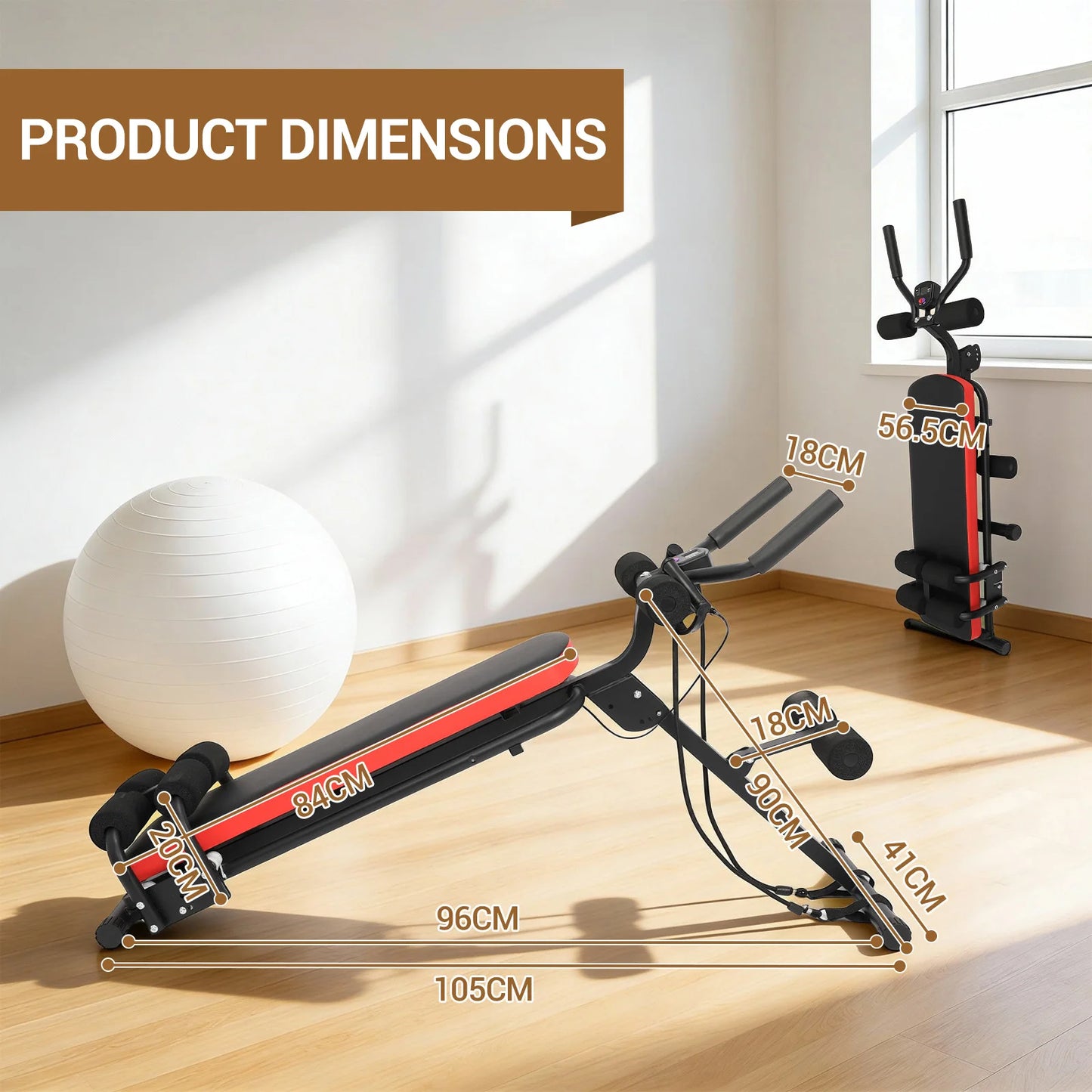 2‑in‑1 Adjustable Ab Bench Glider Trainer