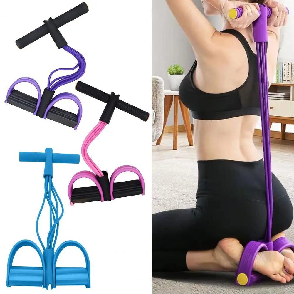6 Tube Sit-up Pedal Resistance Band with Handle