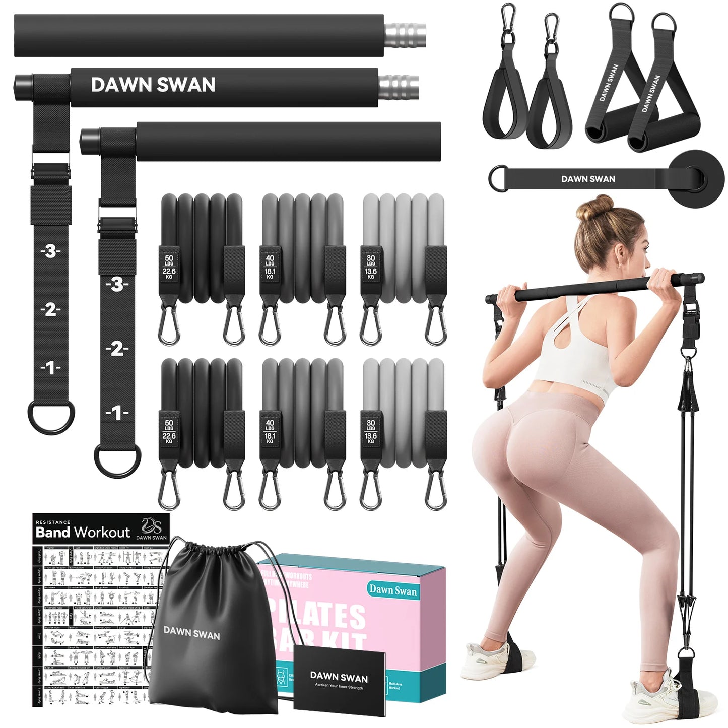 Pilates Bar Kit with Resistance Bands
