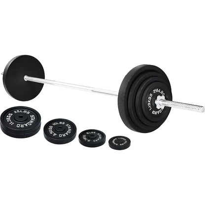 95‑Pound Cast Iron Weight Set with Barbell
