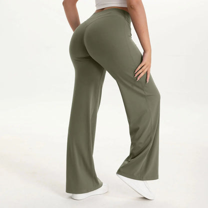 Soft-Motion Mid-Waist Straight Leg Yoga Pants