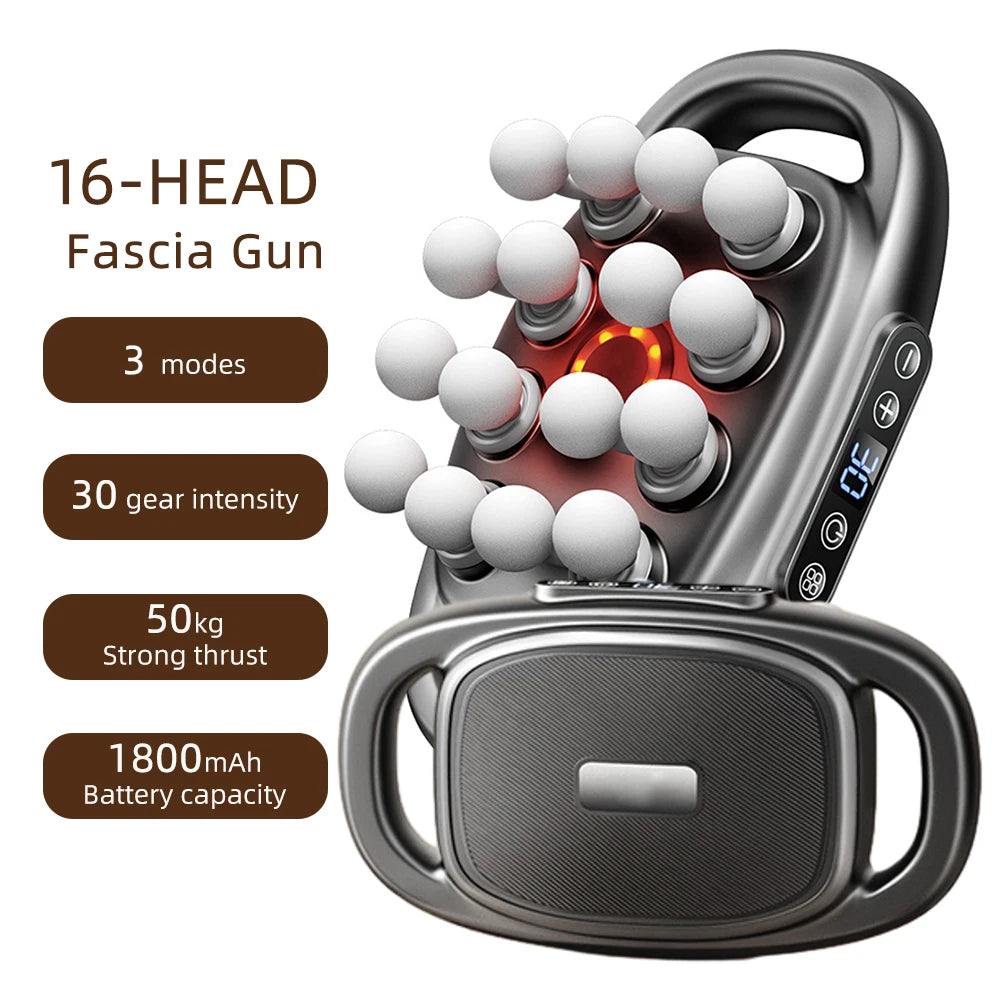High‑Frequency 16‑Head Fascia Massager