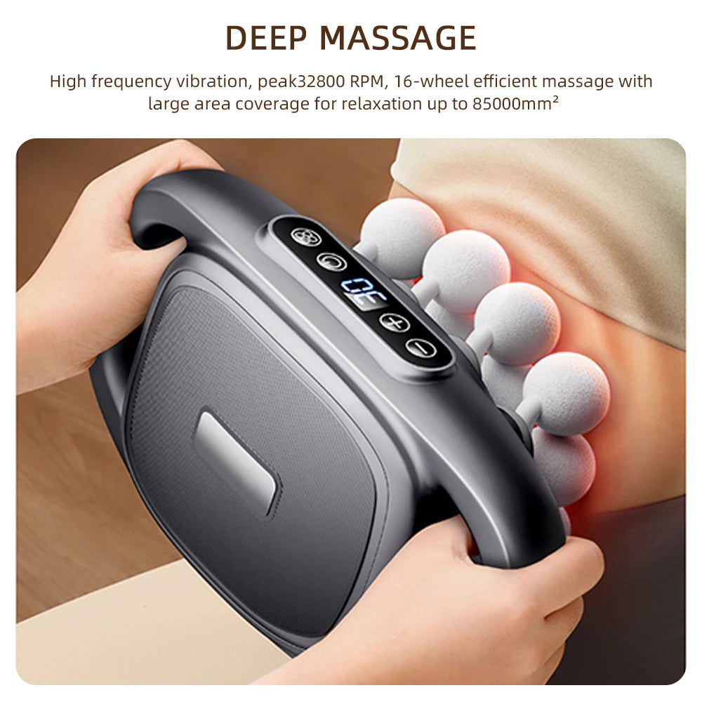High‑Frequency 16‑Head Fascia Massager