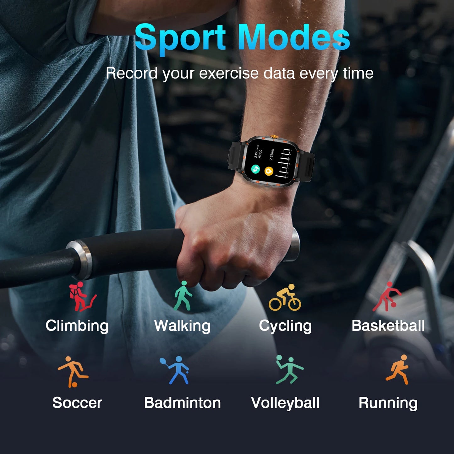 Smart Watch with Step/Calorie Tracking and Weather Display