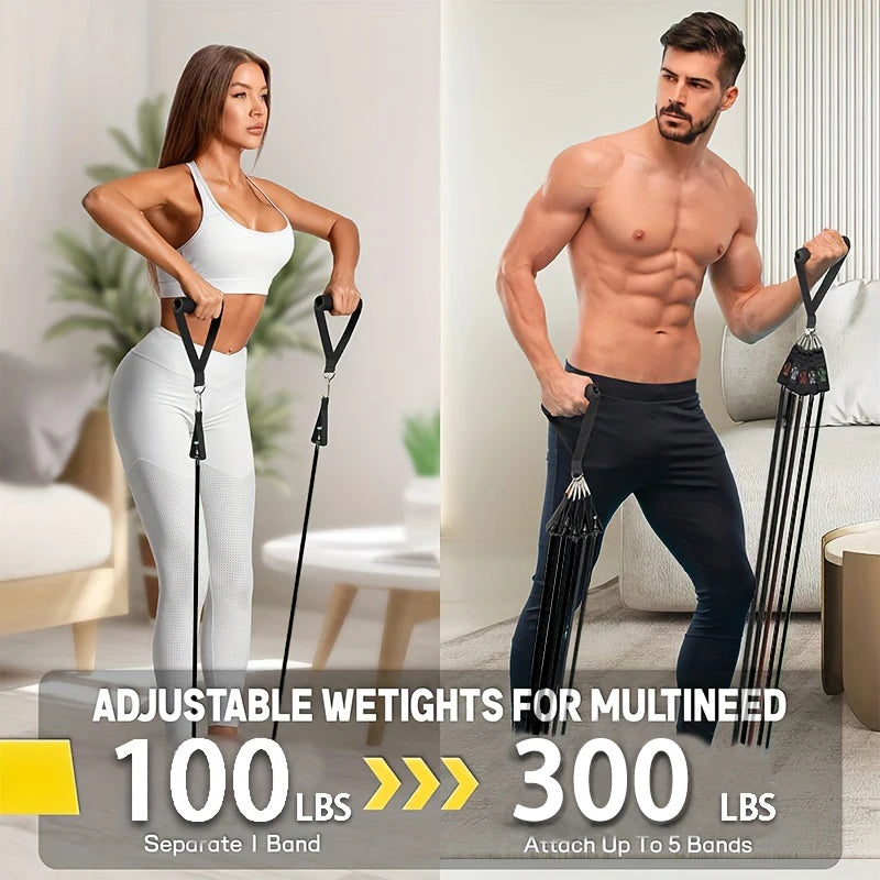 Resistance Bands With Door Anchor, Handles, & Carry Bag
