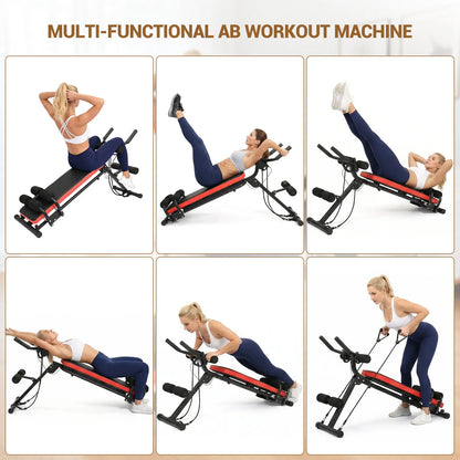 2‑in‑1 Adjustable Ab Bench Glider Trainer