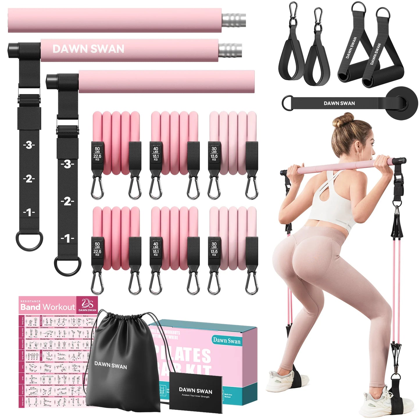 Pilates Bar Kit with Resistance Bands