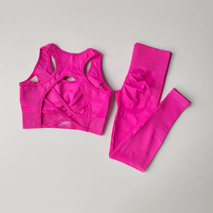 2PCS Tank Top Bra & Shockproof Running Leggings