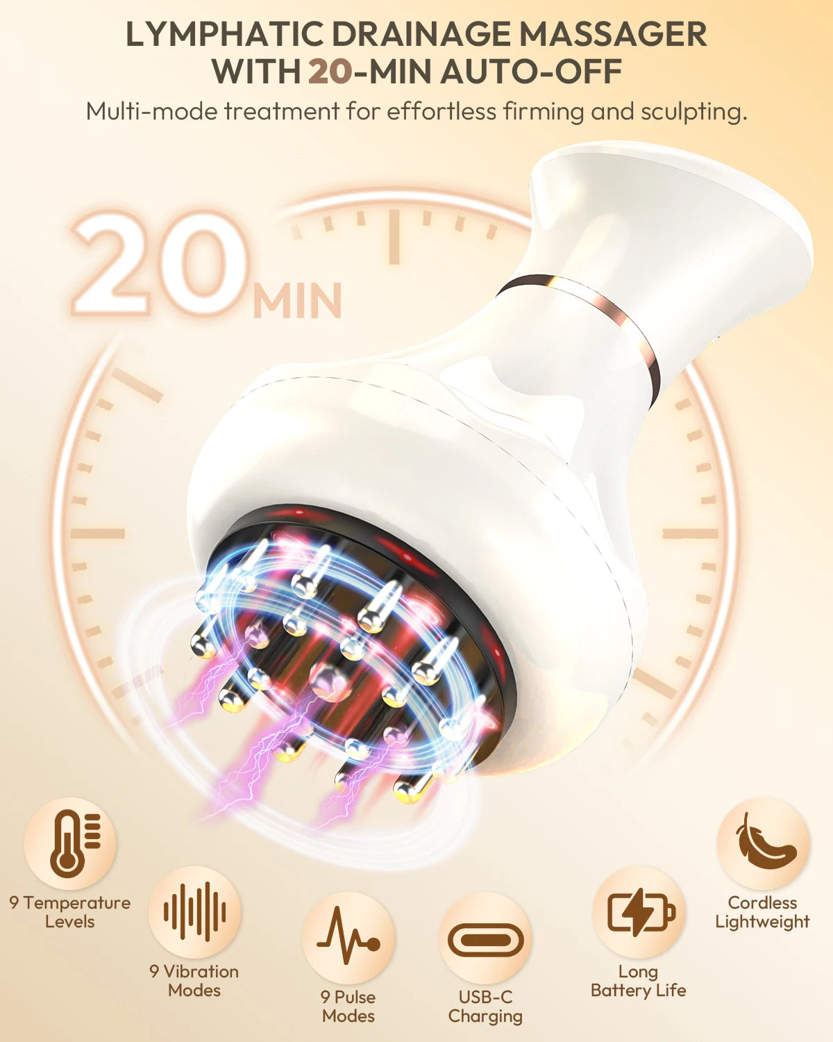 Lymphatic Drainage Massager & Anti-Cellulite Tool