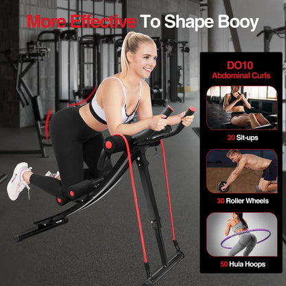 Foldable Core & Abdominal Trainer 440lbs LCD Display