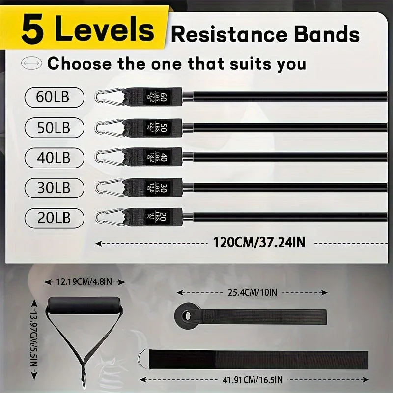 Resistance Bands With Door Anchor, Handles, & Carry Bag