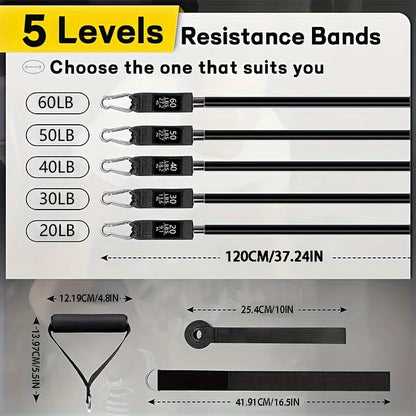 Resistance Bands With Door Anchor, Handles, & Carry Bag
