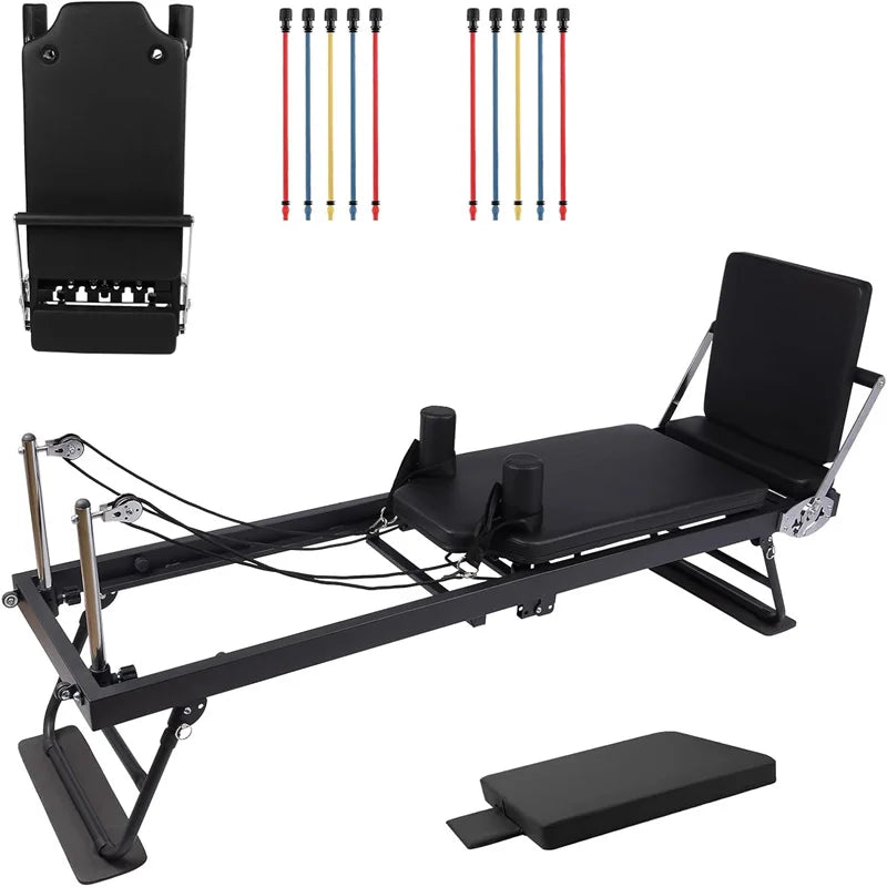 Foldable 77" Adjustable Home Pilates Reformer Machine