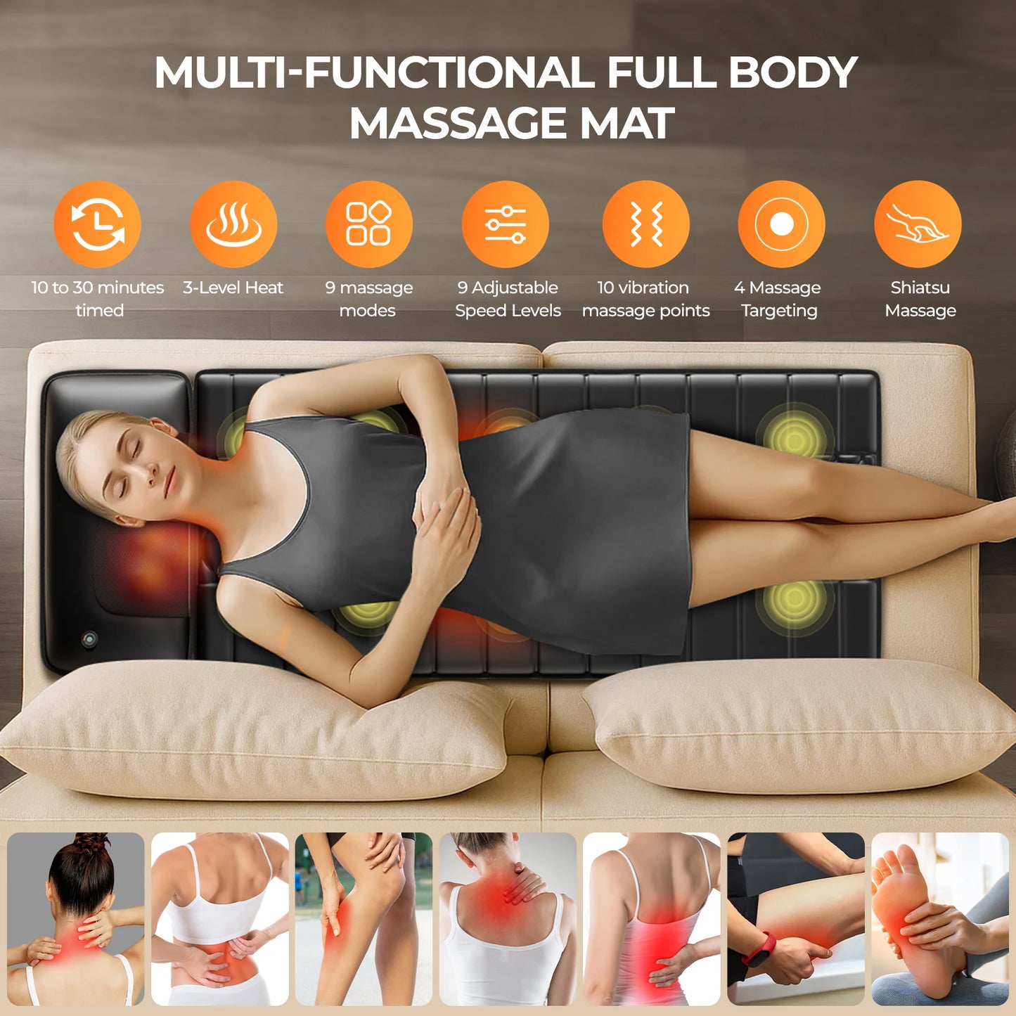 Full Body Shiatsu Massage Mat with Heat