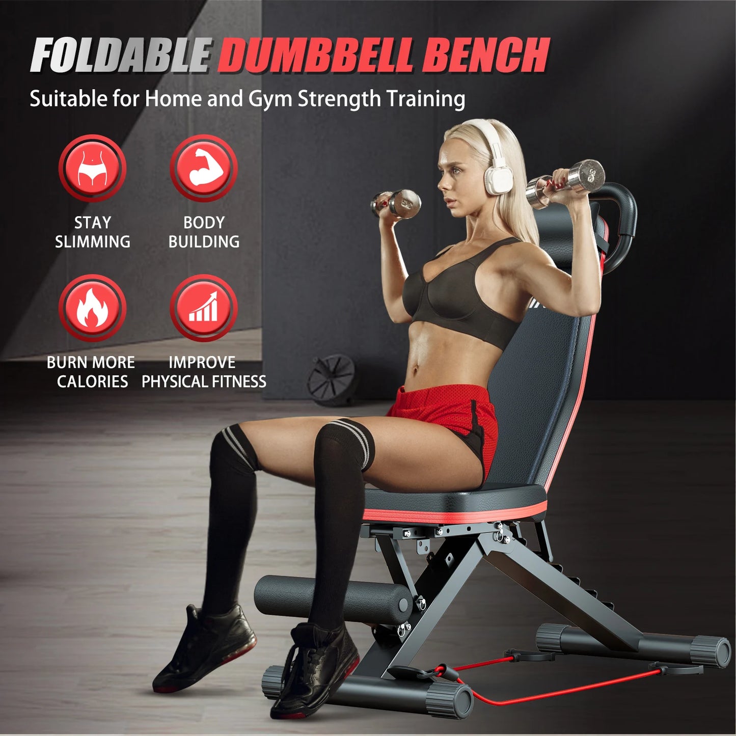 14‑in‑1 Foldable Multi‑Functional Dumbbell Bench