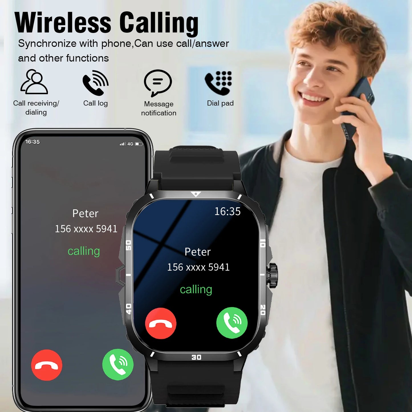Men's Wireless Smart Watch with Dual Straps