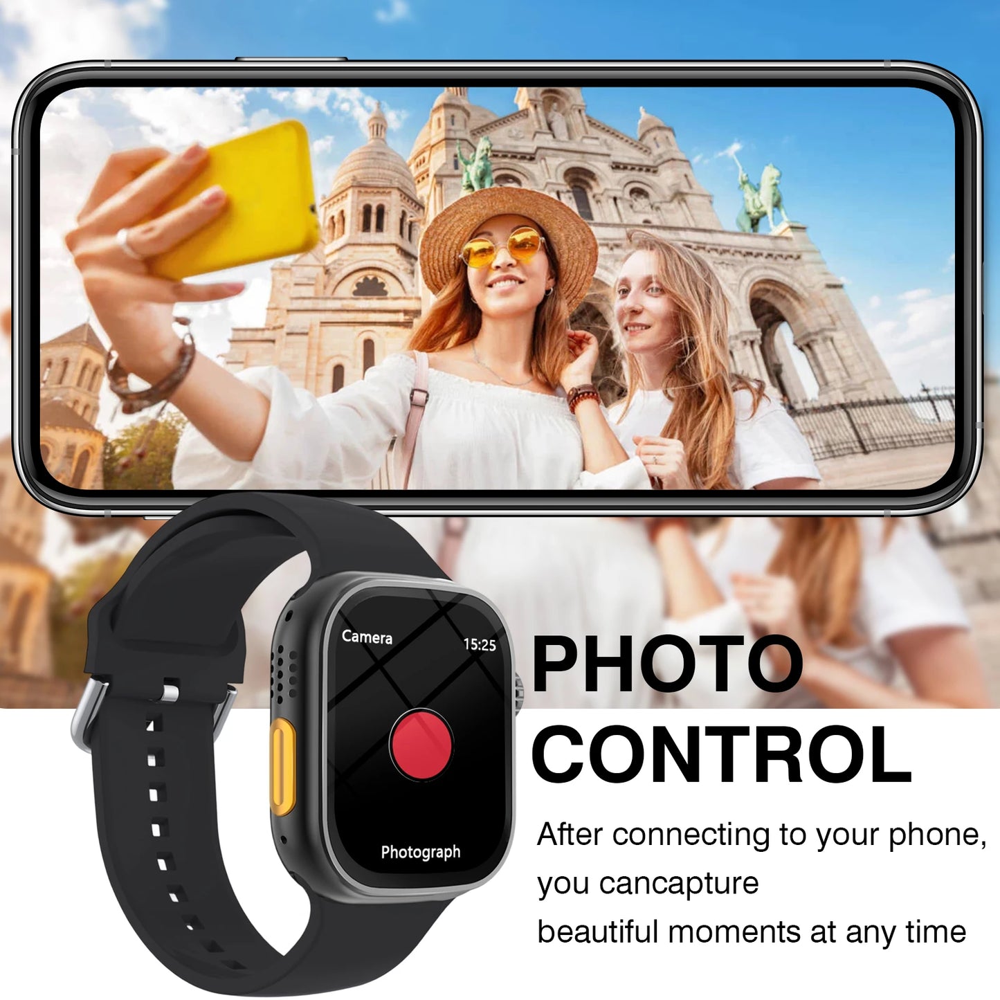 Unisex Smart Watch, Outdoor Sports and Fitness Tracker