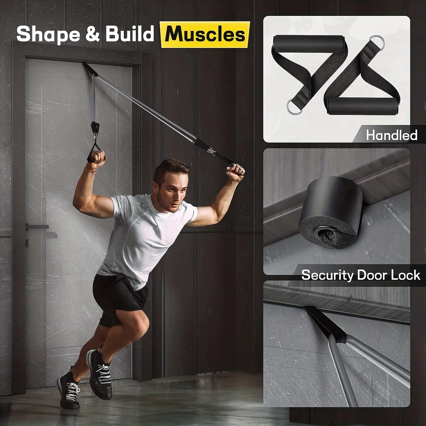 Resistance Bands With Door Anchor, Handles, & Carry Bag