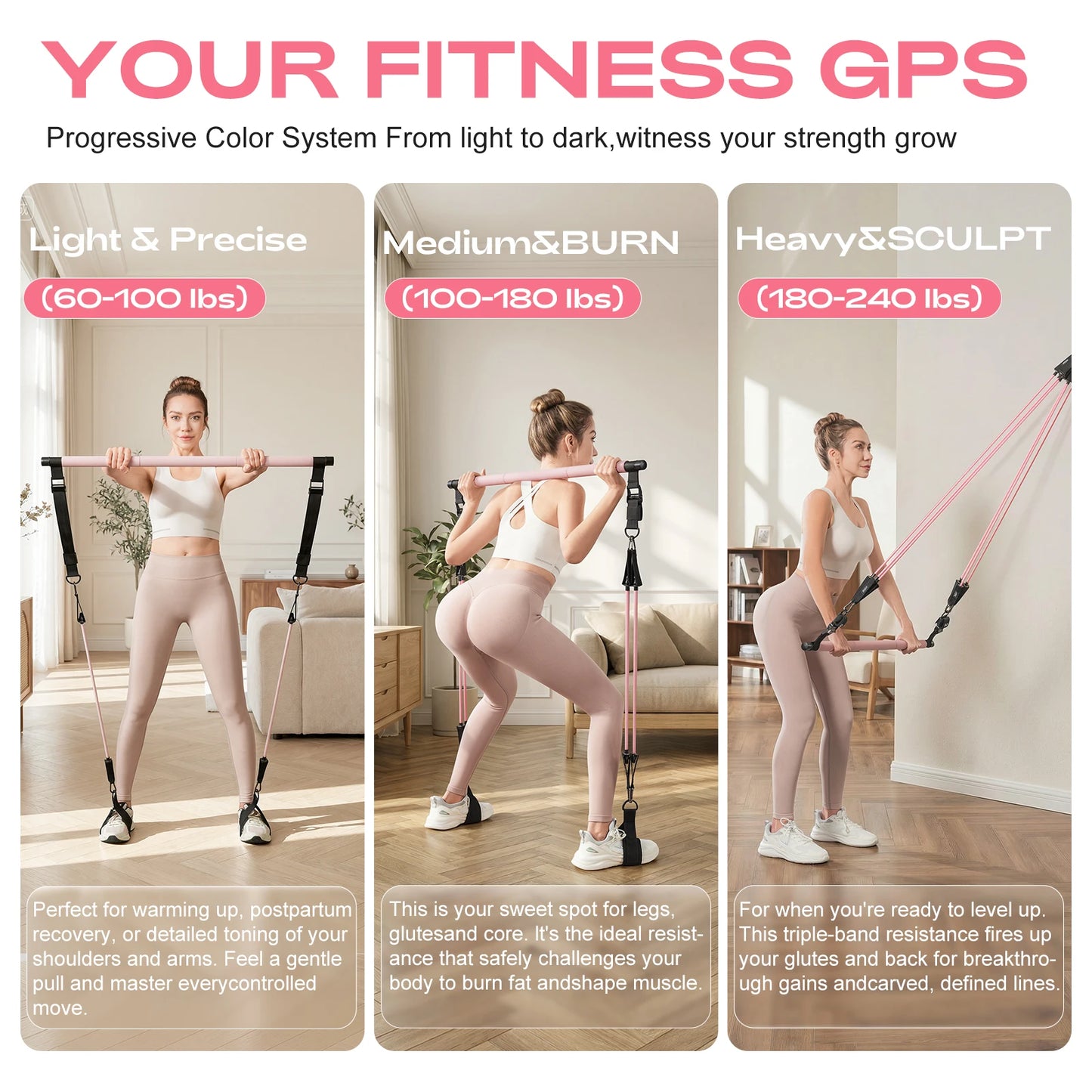 Pilates Bar Kit with Resistance Bands
