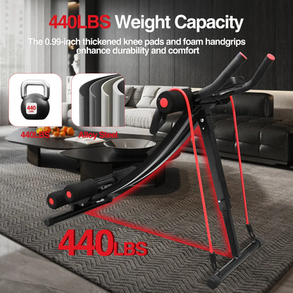 Foldable Core & Abdominal Trainer 440lbs LCD Display