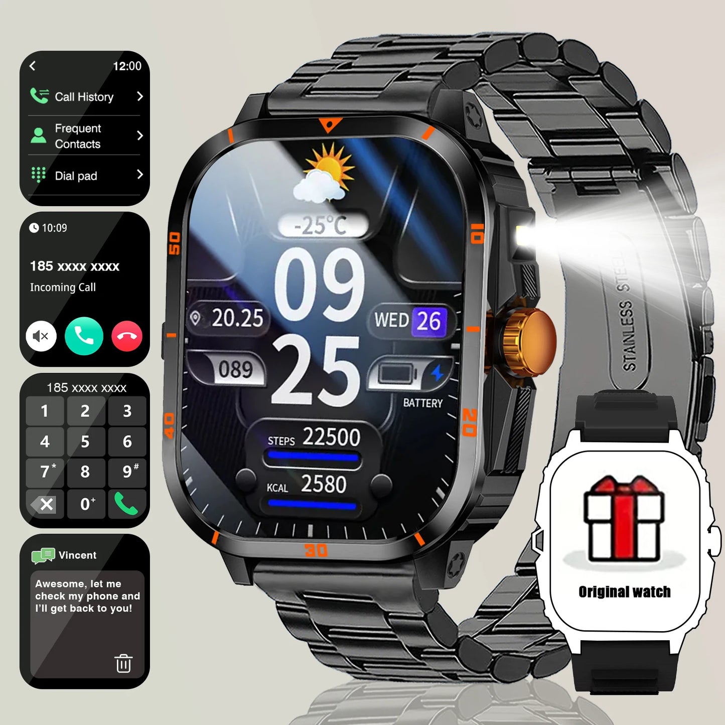 Men's Wireless Smart Watch with Dual Straps
