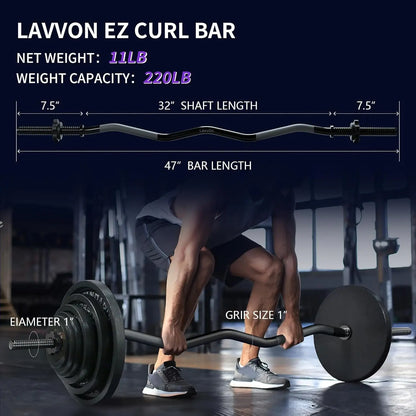 47‑Inch EZ Curl Bar with Star Nuts
