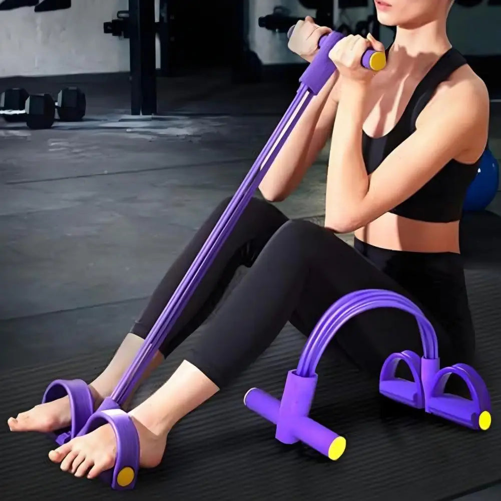 6 Tube Sit-up Pedal Resistance Band with Handle