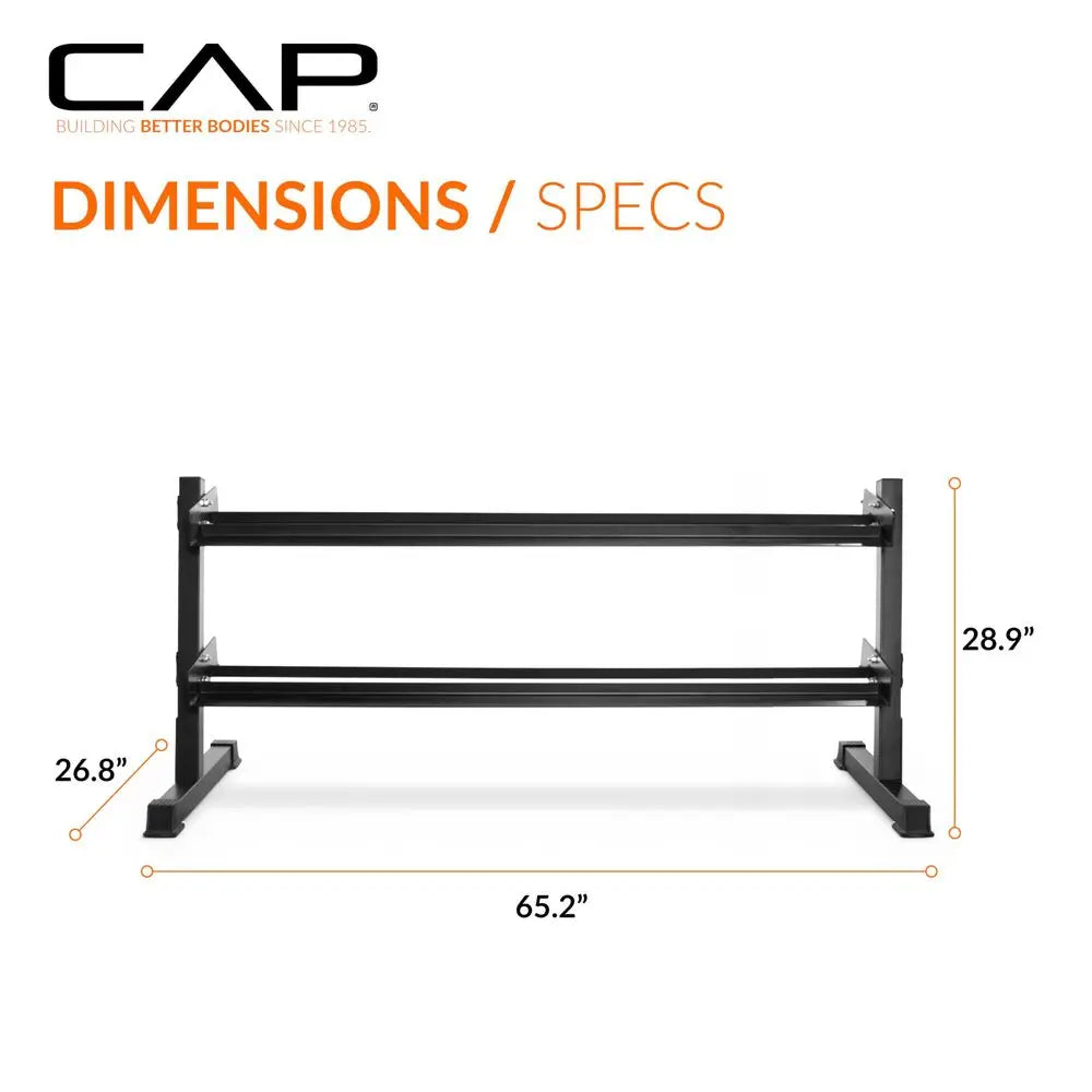 Rubber Hex Dumbbell Set with 23‑Tier Rack