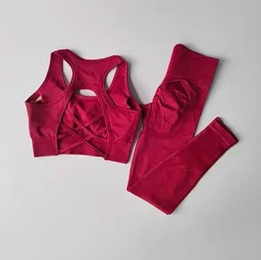 2PCS Tank Top Bra & Shockproof Running Leggings