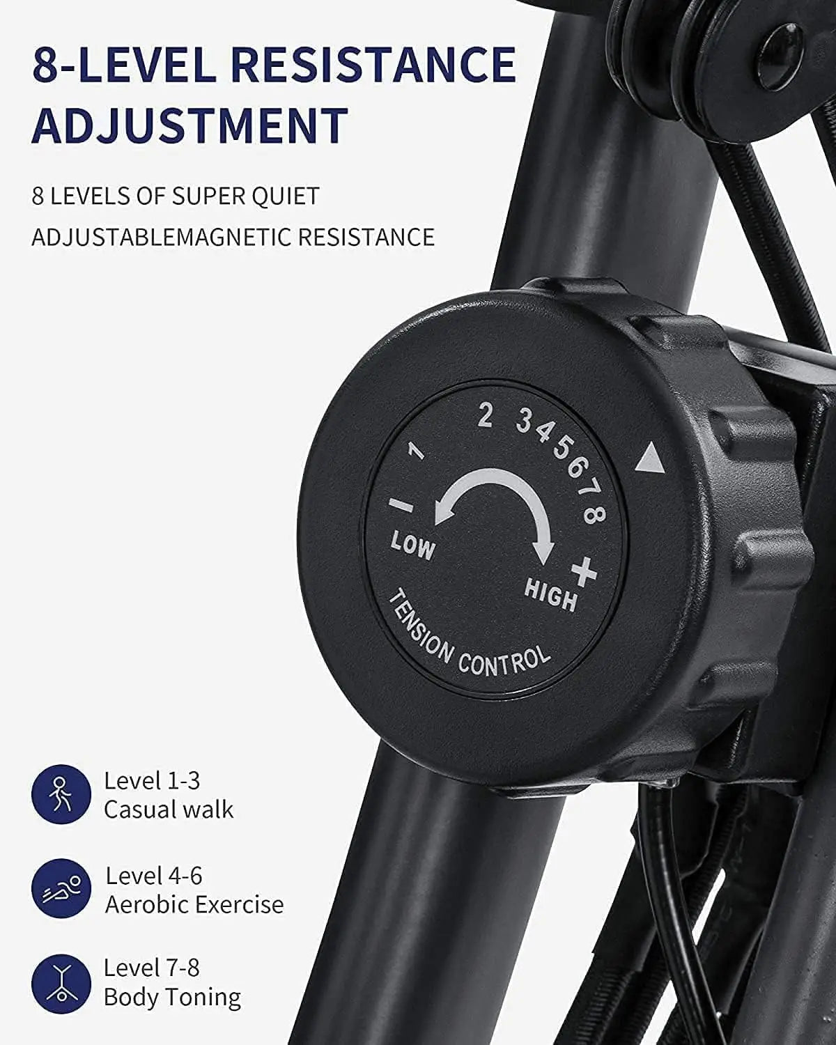 Folding Magnetic Upright Exercise Bike with Bands
