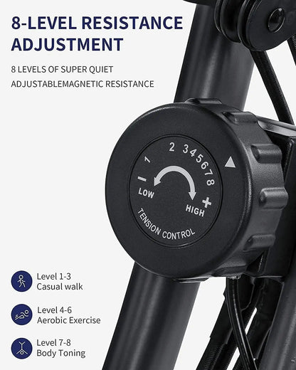Folding Magnetic Upright Exercise Bike with Bands