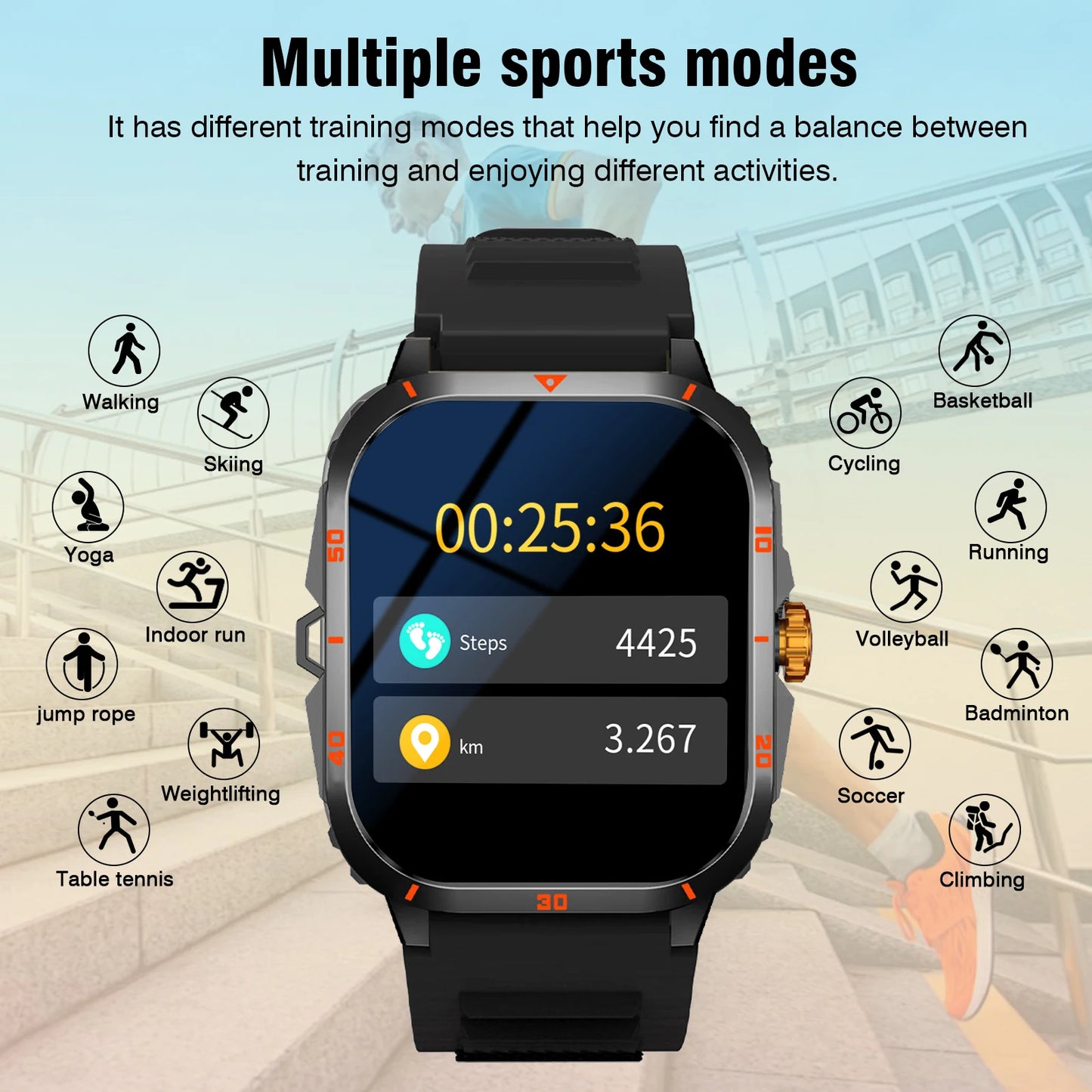 Men's Wireless Smart Watch with Dual Straps