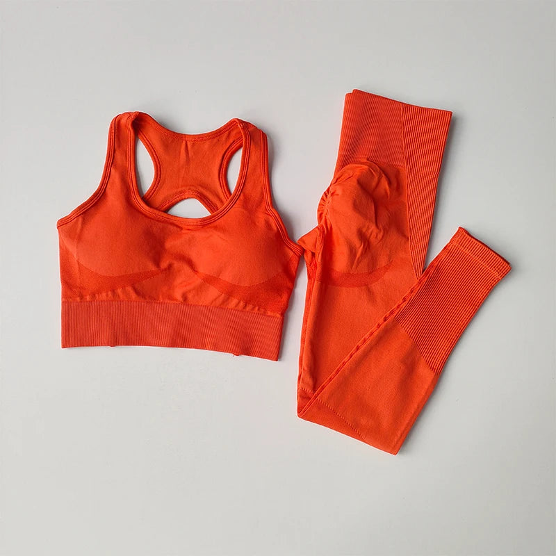 2PCS Tank Top Bra & Shockproof Running Leggings