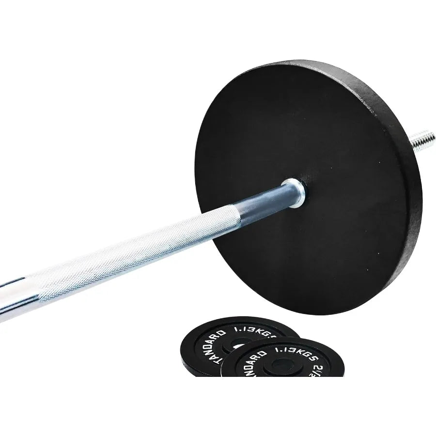 95‑Pound Cast Iron Weight Set with Barbell
