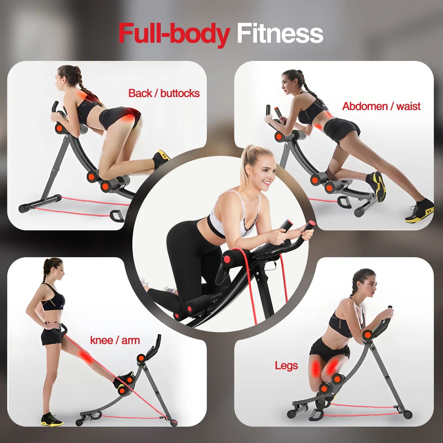 Foldable Core & Abdominal Trainer 440lbs LCD Display
